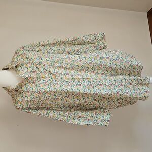 Things Between S Midi Button Shirtdress Long Sleeve Floral Oversized Cottagecore